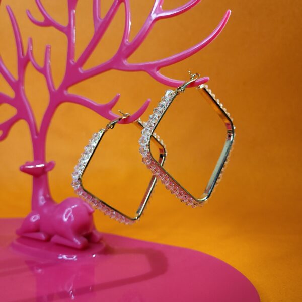 Crystal Shine Square Hoops