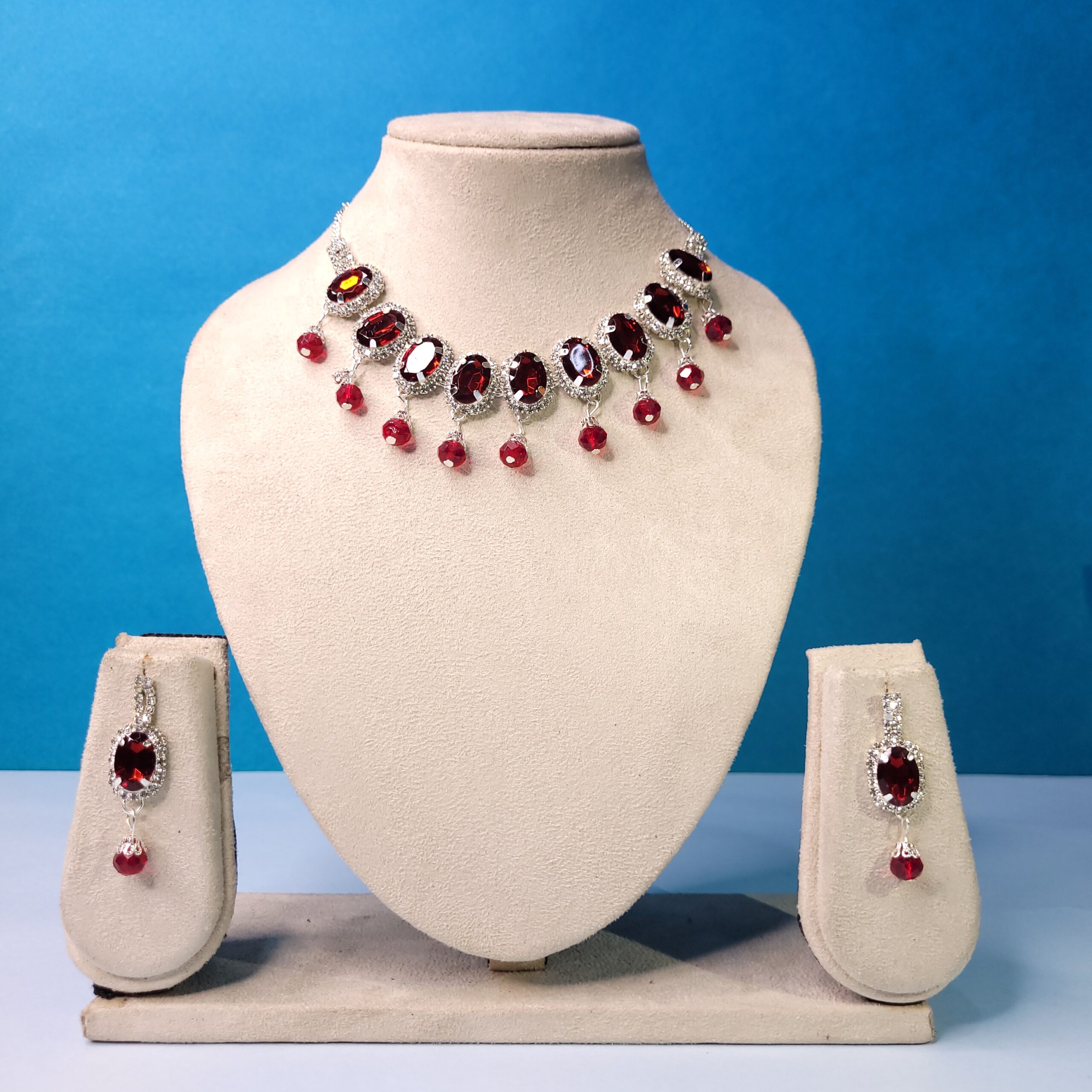 Bold & Beautiful Red Stone Jewelry Set