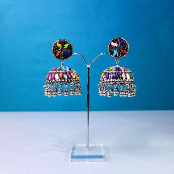 Boho Chic Oxidized Jhumki Drops