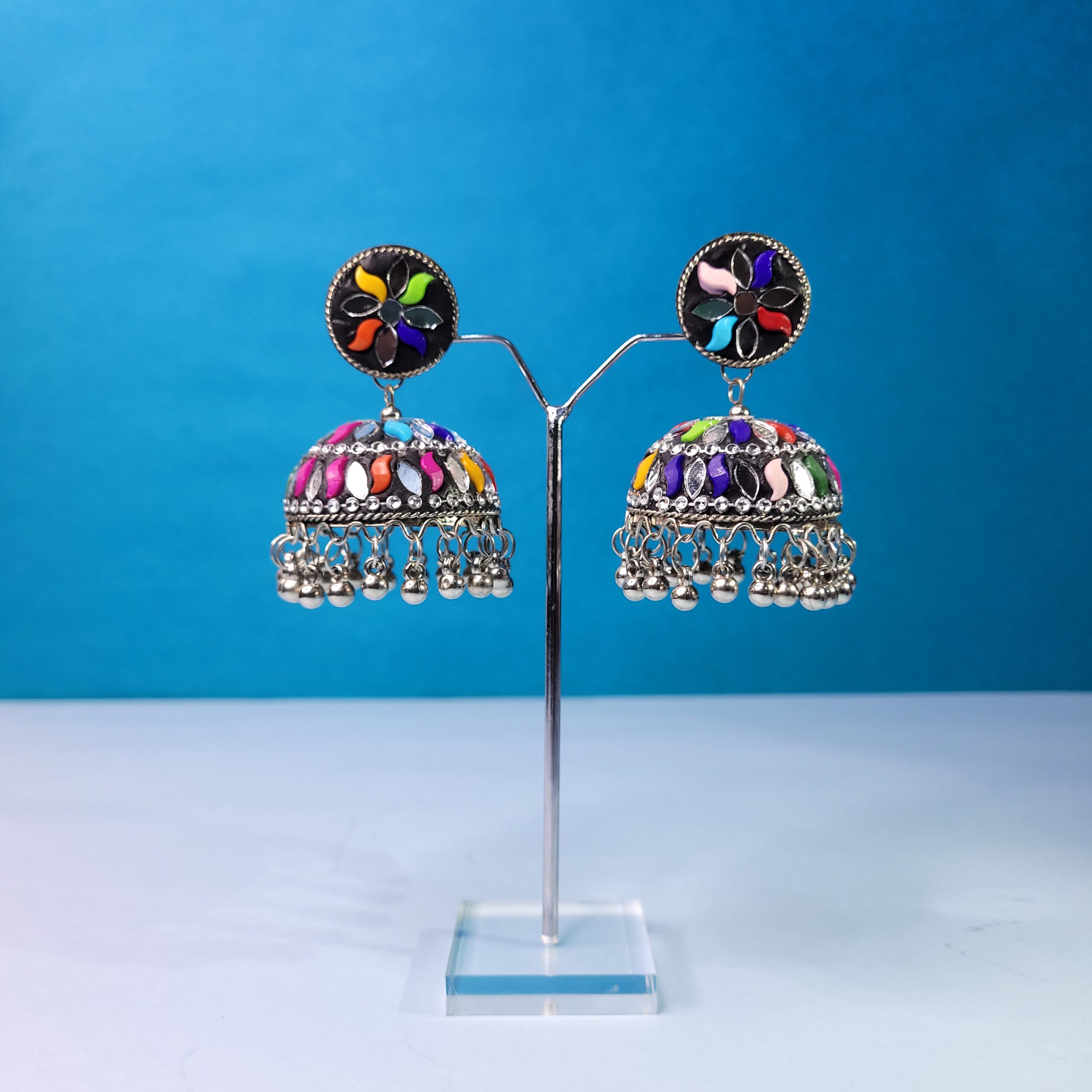 Boho Chic Oxidized Jhumki Drops