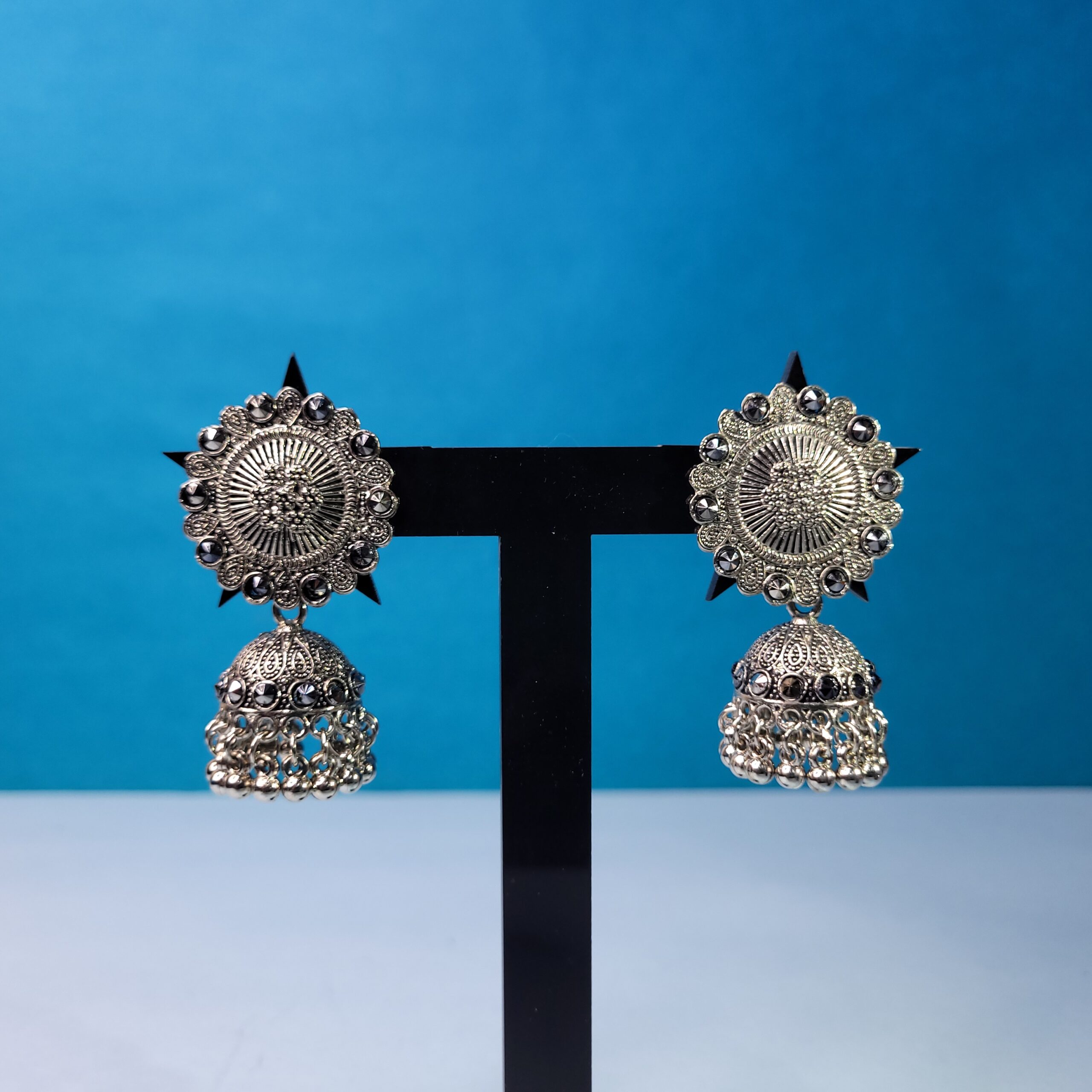 Vintage Style Oxidized  Jhumki